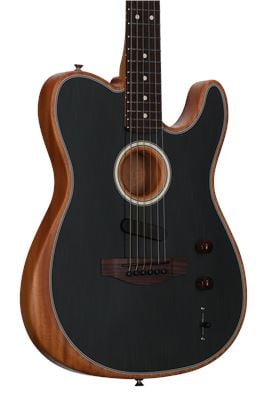 Fender Acoustasonic Player Telecaster Acoustic Electric Guitar with Gig Bag Body Angled View